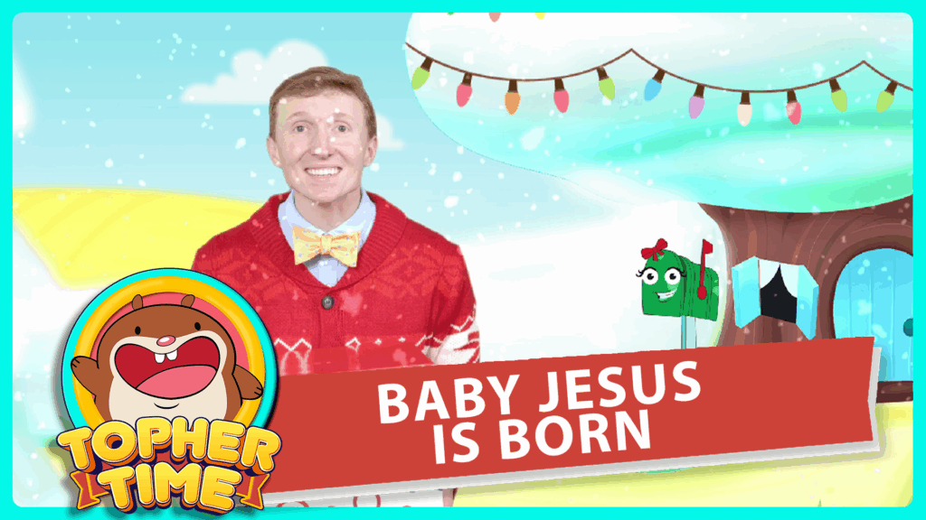 preschool topher time baby Jesus is born Christmas video screen shot